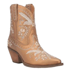 Dingo Ladies Primrose Floral Embroidery Bronze Boots DI748-YE7