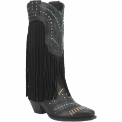 Dingo® Ladies Black Gypsy Fringe Boot DI737-BK