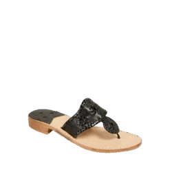 Jack Roger Ladies Slip On Black With Patent Sandals 1219SN0001004-BLKP