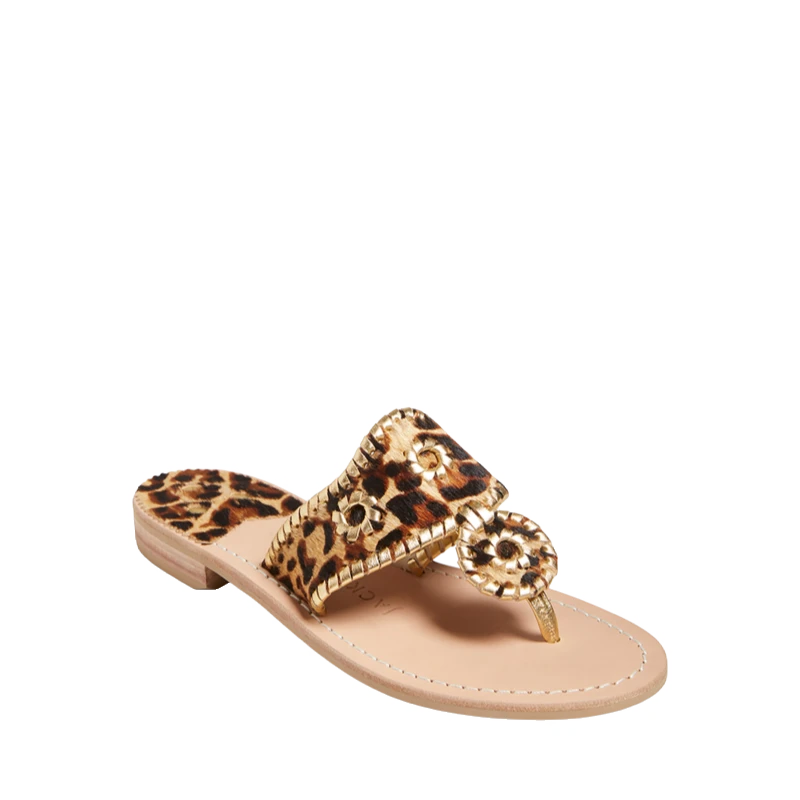 Jack Rogers Ladies Haircalf Leopard Flat Sandals 141211JK01 1 Jack Rogers Ladies Haircalf Leopard Flat Sandals 141211JK01