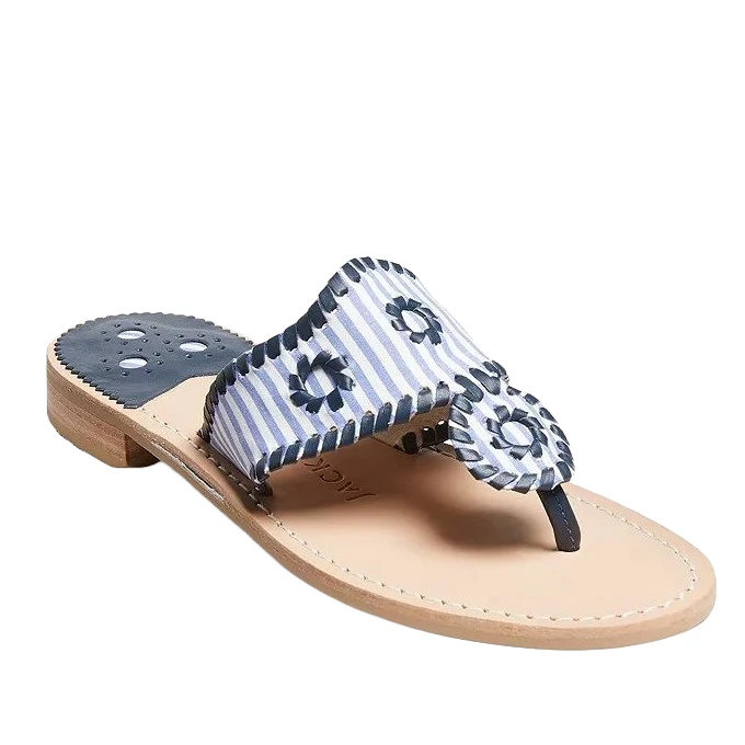 Jack Rogers Ladies Flat Pinstripe Midnight Sandals 111221JK06MP2 1 Jack Rogers Ladies Flat Pinstripe Midnight Sandals 111221JK06MP2