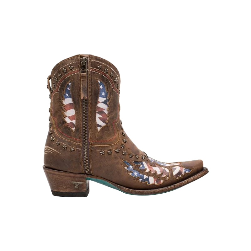Lane Ladies Old Glory American Flag Burnt Caramel Booties LB0475B 1 Lane Ladies Old Glory American Flag Burnt Caramel Booties LB0475B