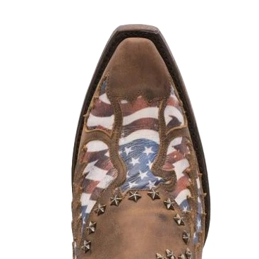 Lane Ladies Old Glory American Flag Burnt Caramel Booties LB0475B 2 Lane Ladies Old Glory American Flag Burnt Caramel Booties LB0475B - Image 2
