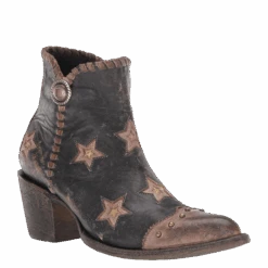Yippee Ki Yay Ladies Glamis Rustic Beige & Black Snip Toe Boots YBL357-2