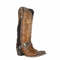 Yippee Ki Yay By Old Gringo Ladies Marielle Brown Floral Boots YL498-1