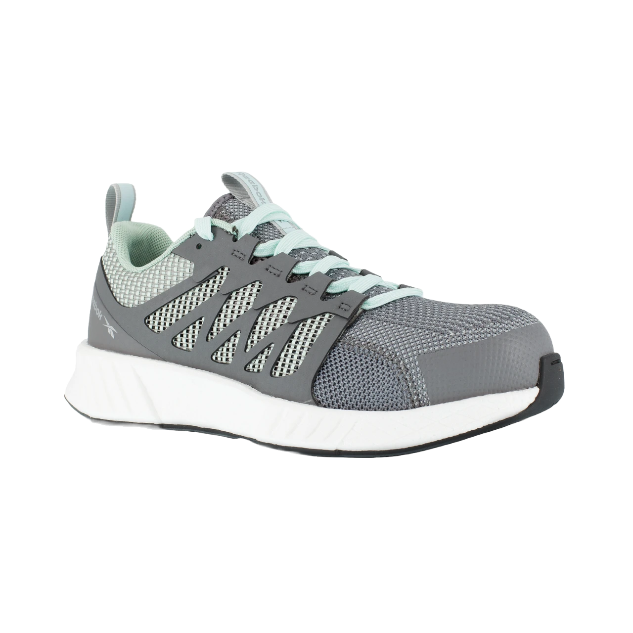 Reebok Ladies Athletic Fusion Flexweave Grey/Mint Green Work Shoes RB316 1 Reebok Ladies Athletic Fusion Flexweave Grey/Mint Green Work Shoes RB316