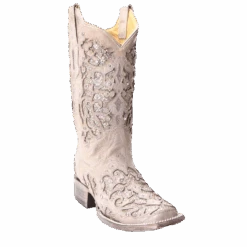 Corral Boots Corral Ladies Eliza White Glitter Inlay & Crystals Wedding Boot A3397