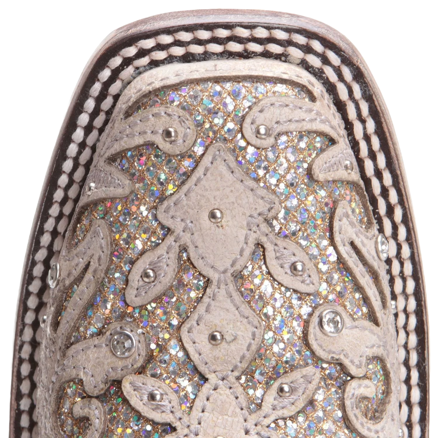 Corral Boots Corral Ladies Eliza White Glitter Inlay & Crystals Wedding Boot A3397 2 Corral Boots Corral Ladies Eliza White Glitter Inlay & Crystals Wedding Boot A3397 - Image 2