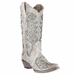 Corral Boots Corral Ladies Martina Green White Glitter Crystals Wedding Boots A3321