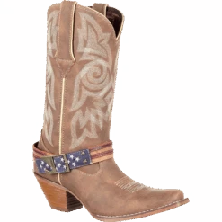 Durango Ladies Khaki Flag Accessory Shank Strap Western Boots DRD0208