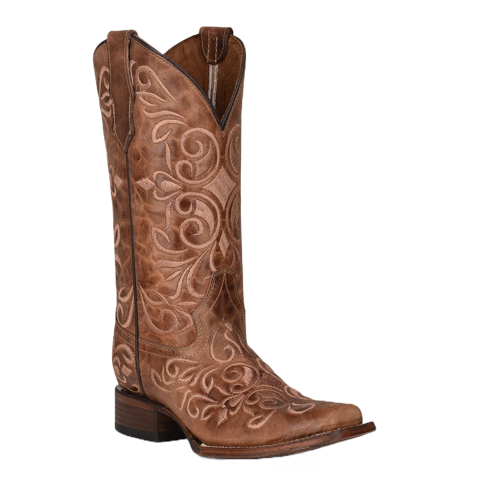 Circle G By Corral Ladies Embroidered Honey Brown Boots L5795 1 Circle G By Corral Ladies Embroidered Honey Brown Boots L5795