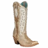 Corral Boots Corral® Ladies Bone White & Gold Studded Western Boots C3895