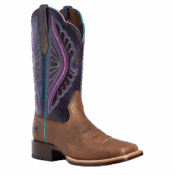 Ariat Ladies Primetime Embroidered Brown & Purple Western Boots 10035936