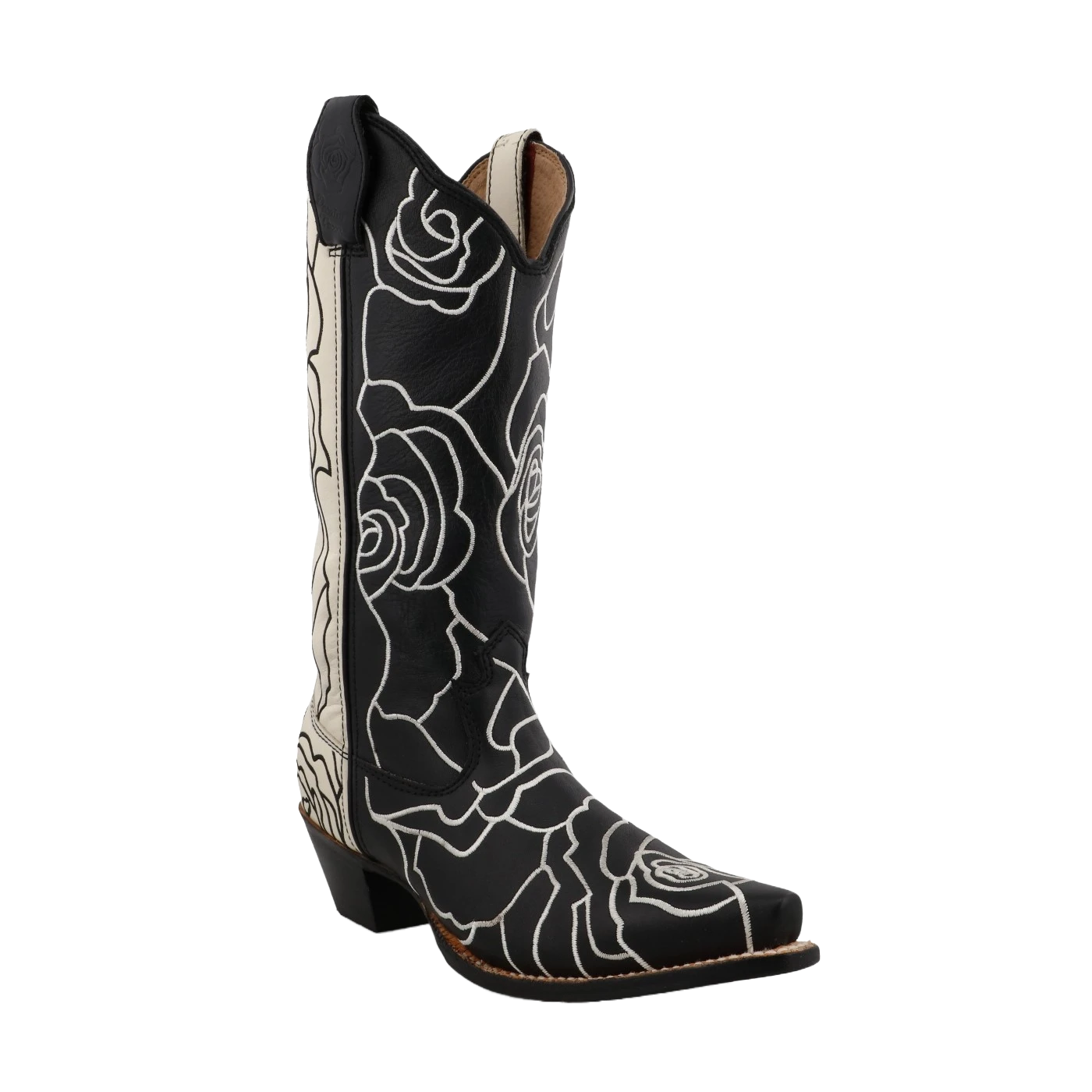 Twisted X Ladies Rose Patterned Black & White Western Boots WSO0026 1 Twisted X Ladies Rose Patterned Black & White Western Boots WSO0026