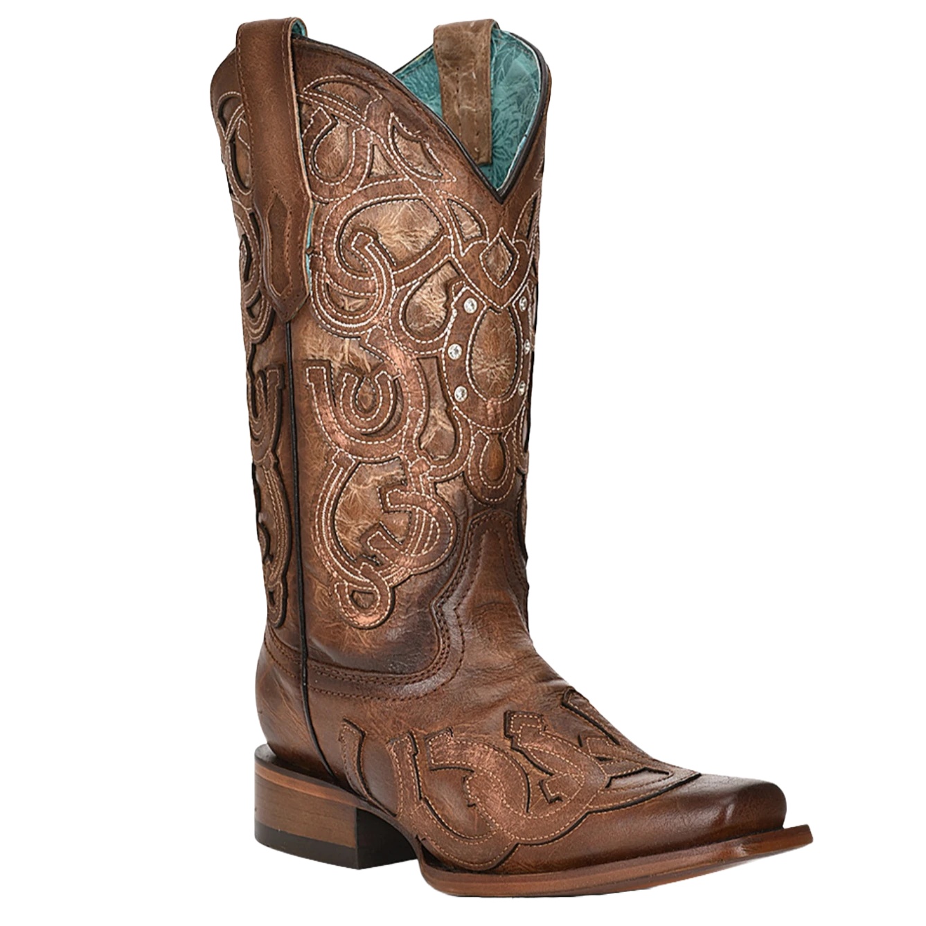 Corral Boots Corral® Ladies Horseshoe & Crystal Embroidered Brown Snip Toe Boots Z5136 1 Corral Boots Corral® Ladies Horseshoe & Crystal Embroidered Brown Snip Toe Boots Z5136