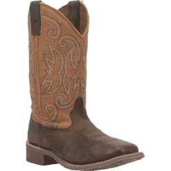 Laredo® Ladies Caney Square Toe Tan Leather Western Boots 5878