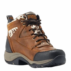 Ariat® Ladies Terrain H2O Distressed Brown & Speckled Cow Print Boots 10044538