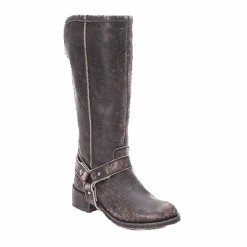 Corral Boots Corral Ladies Black Distressed Harness Biker Boot P5099