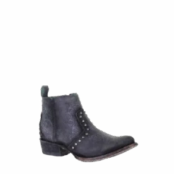 Corral Boots Corral Ladies Black Embroidery & Studs Round Toe Ankle Boots C3729