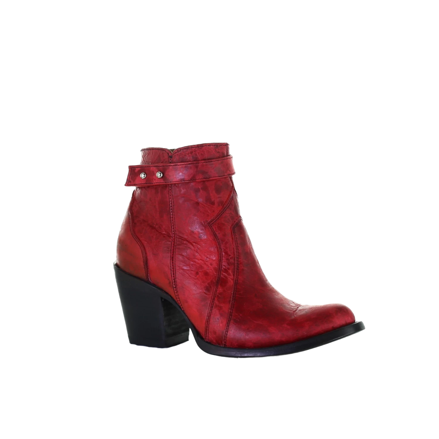 Circle G By Corral Ladies Red Zipper Ankle Boots L5699 1 Circle G By Corral Ladies Red Zipper Ankle Boots L5699