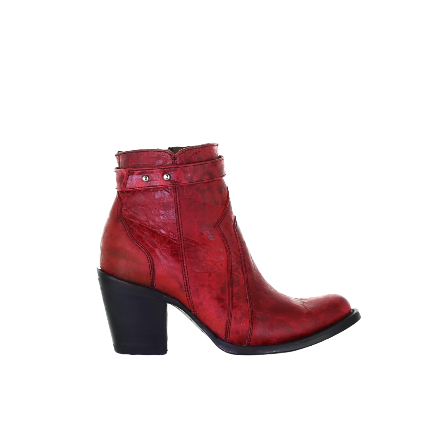Circle G By Corral Ladies Red Zipper Ankle Boots L5699 2 Circle G By Corral Ladies Red Zipper Ankle Boots L5699 - Image 2