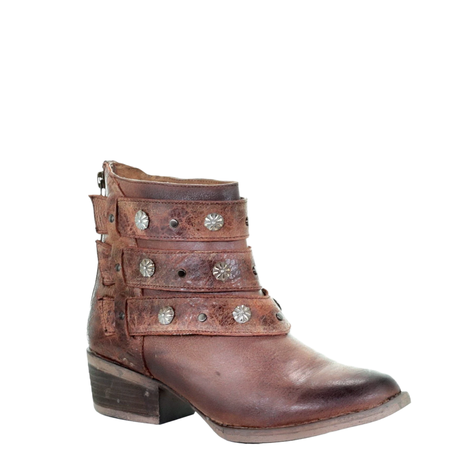 Circle G By Corral Ladies Harness Ankle Cognac Bootie Shoe Q5058 1 Circle G By Corral Ladies Harness Ankle Cognac Bootie Shoe Q5058