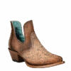 Corral Boots Corral Ladies Embroidery Brown Studded Bootie Z2002
