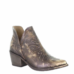 Corral Ladies Brown Embroidery J Toe Booties Q0175