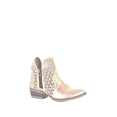 Circle G By Corral Ladies Pink Cutout Shortie Boots Q5128 1 Circle G By Corral Ladies Pink Cutout Shortie Boots Q5128