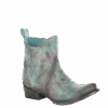 Corral Boots Corral Ladies Turquoise Cutout & Hand Painted Ankle Boots C3493