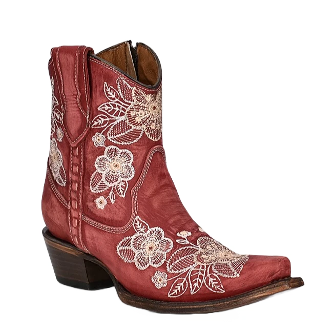 Circle G By Corral® Ladies Red Floral Embroidered Booties L5875 1 Circle G By Corral® Ladies Red Floral Embroidered Booties L5875