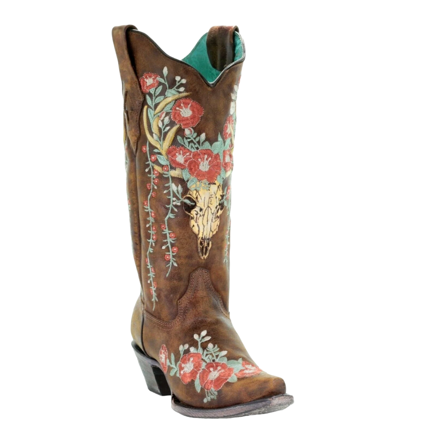 Corral Boots Corral Ladies Tan Deer Skull Overlay & Floral Embroidered Boots A3652 1 Corral Boots Corral Ladies Tan Deer Skull Overlay & Floral Embroidered Boots A3652