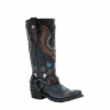 Corral Boots Corral Ladies Eagle Overlay W/ Embroidery & Harness Biker Boots A3616