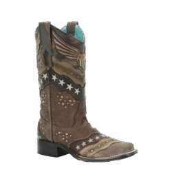 Corral Boots Corral Ladies Sand Overlay Embroidery & Studs Boots A3740