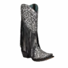 Corral Boots Corral® Ladies Black & White Overlay Fringed Boots C3877