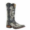 Circle G By Corral Ladies Black Floral Embroidered Boots L5241