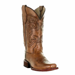 Circle G By Corral Ladies Brown Corded Embroidery Boots L5595