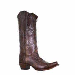 Circle G By Corral Ladies Fango Brown Laser Cutout Boots L2022