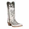 Corral Boots Corral® Ladies White & Silver Embroidered Point Toe Boots C3935