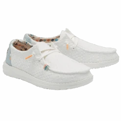 Hey Dude Ladies Wendy Boho White Crochet Shoes 121410164