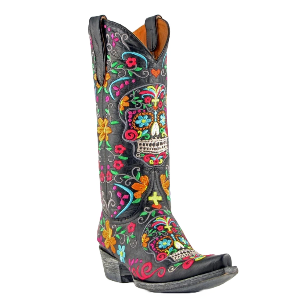 Old Gringo Women's Klak Skull Black Multicolor Cowgirl Boot L1300-1 1 Old Gringo Women's Klak Skull Black Multicolor Cowgirl Boot L1300-1