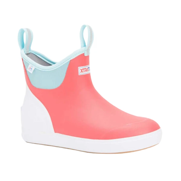 XTRATUF Ladies Yulex Ankle Deck Eco Coral Pull On Boots XWAB-7EC 1 XTRATUF Ladies Yulex Ankle Deck Eco Coral Pull On Boots XWAB-7EC