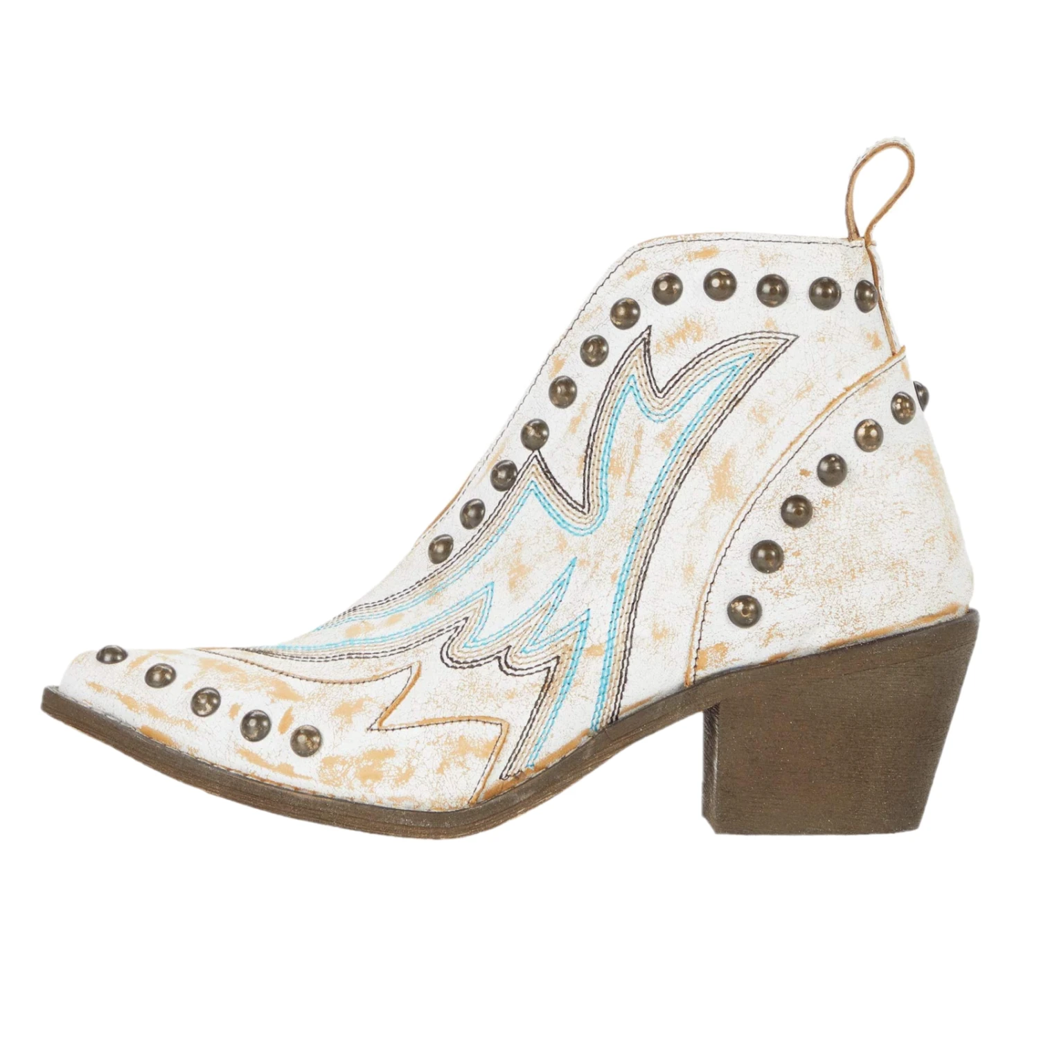 Circle G By Corral Ladies White Studs Booties Q0167 3 Circle G By Corral Ladies White Studs Booties Q0167 - Image 3