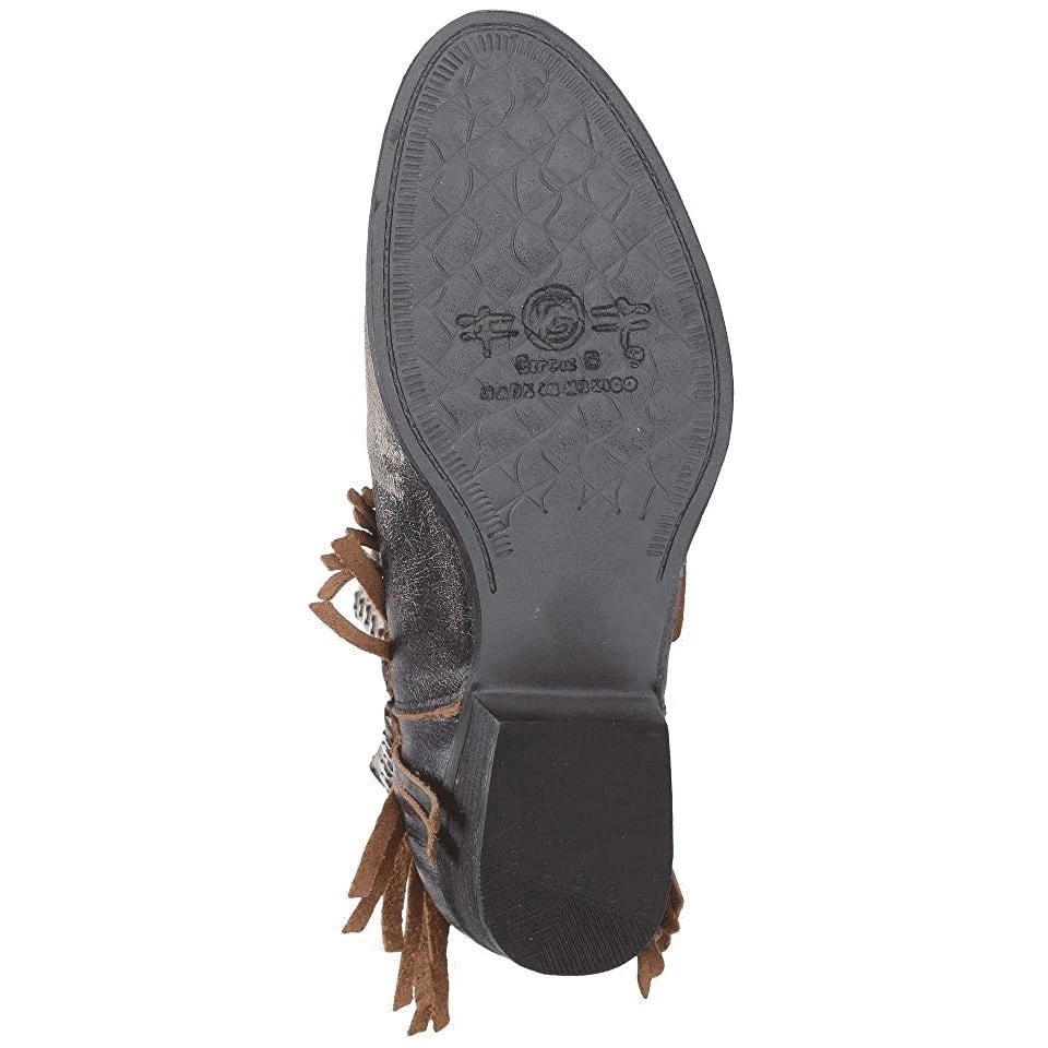 Circle G By Corral Ladies Black Studs & Fringe Booties Q5089 4 Circle G By Corral Ladies Black Studs & Fringe Booties Q5089 - Image 4