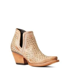 Ariat® Ladies Dixon Studs Old West Tan Snip Toe Booties 10038382 8 Ariat® Ladies Dixon Studs Old West Tan Snip Toe Booties 10038382 -True Style Shoes Store S22 WMS WEST 10038382 medial