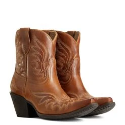 Ariat® Ladies Chandler Western Tangled Tan Snip Toe Booties 10040340 12 Ariat® Ladies Chandler Western Tangled Tan Snip Toe Booties 10040340 -True Style Shoes Store S22 WMS WEST 10040340 pair