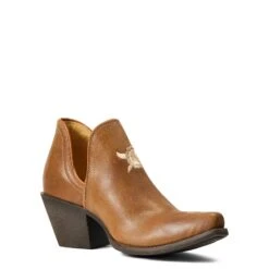 Ariat® Ladies Texan Encore Rose Brown Snip Toe Booties 10040351 9 Ariat® Ladies Texan Encore Rose Brown Snip Toe Booties 10040351 -True Style Shoes Store S22 WMS WEST 10040351 medial