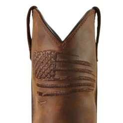 Ariat Ladies Anthem Patriot Waterproof Brown Square Toe Boots 10040369 -True Style Shoes Store S22 WMS WEST 10040369 detail01