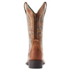 Ariat® Ladies Round Up Back Zip Desert Sand Tan Western Boots 10044432 10 Ariat® Ladies Round Up Back Zip Desert Sand Tan Western Boots 10044432 -True Style Shoes Store S23 WMS WEST 10044432 heel