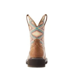 Ariat® Ladies Fatbaby® Heritage Farrah Aztec Print Tan Boots 10044438 -True Style Shoes Store S23 WMS WEST 10044438 heel